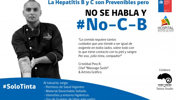 Servicio de Salud Arica y Hospital Regional lanzan campaña “Solo Tinta” para prevenir la Hepatitis B y C Servicio de Salud Arica y Hospital Regional lanzan campaña “Solo Tinta” para prevenir la Hepatitis B y C