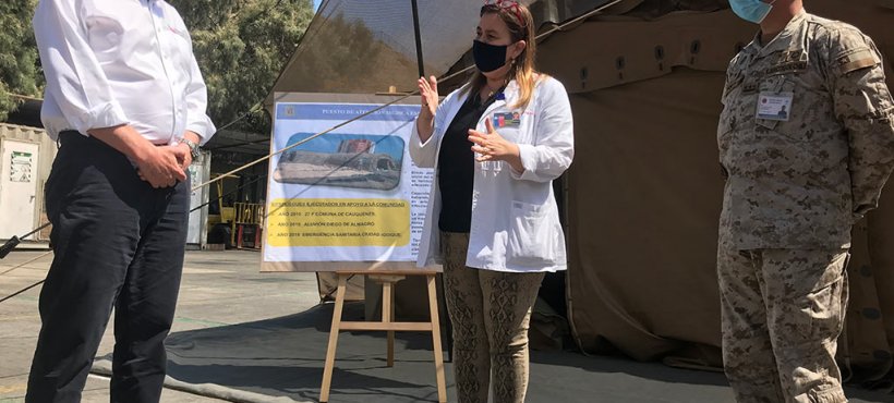 Ministro de Defensa visitó puesto del Ejército instalado en Hospital de Arica para enfrentar el covid-19 Ministro de Defensa visitó puesto del Ejército instalado en Hospital de Arica para enfrentar el covid-19