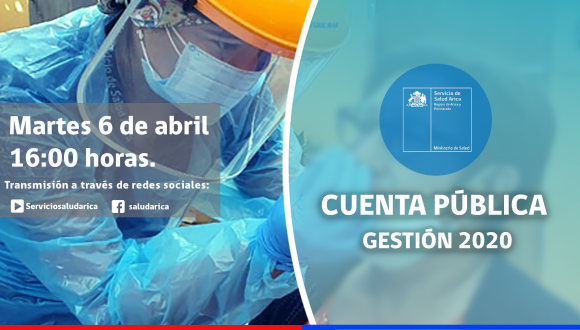 Directora del Servicio de Salud Arica invitó a la transmisión de la cuenta pública de la gestión del año 2020