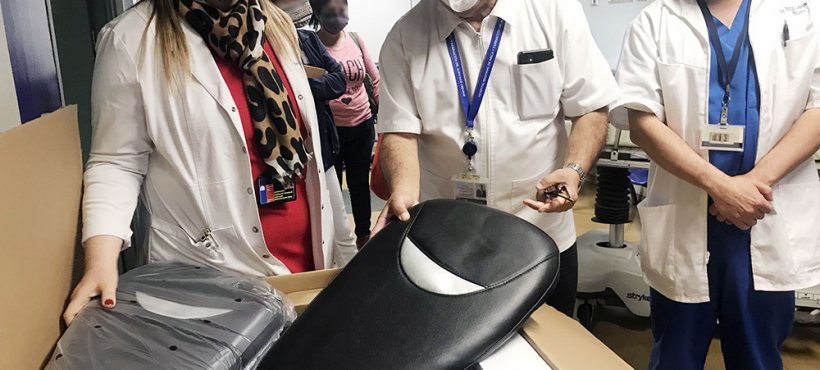 FENATS gestionó donación de sillones para pausas saludables de personal crítico del Hospital de Arica